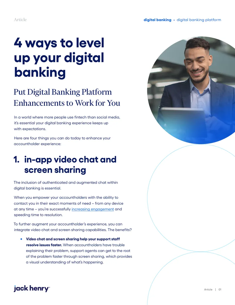 Enhancing Digital Banking Experiences for Accountholders