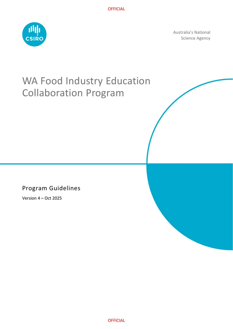 WA Food Industry Education Collaboration Program Guidelines