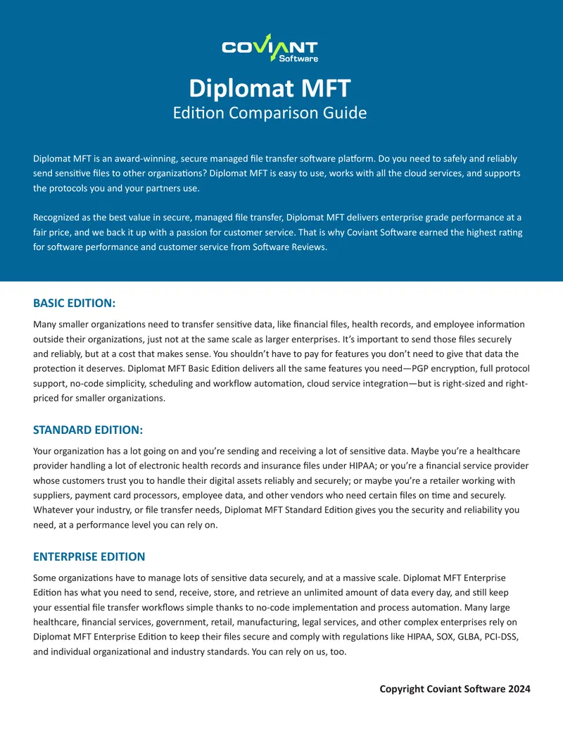 Diplomat MFT Edition Comparison Guide