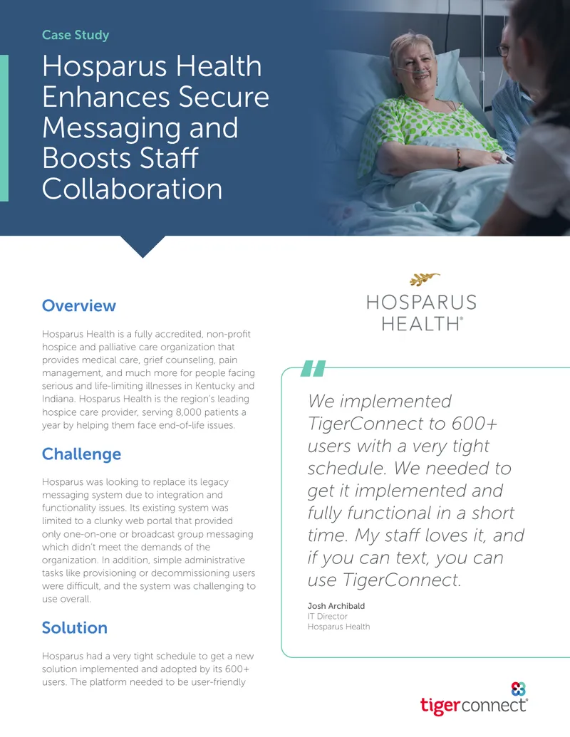 Hosparus Health Case Study on Secure Messaging