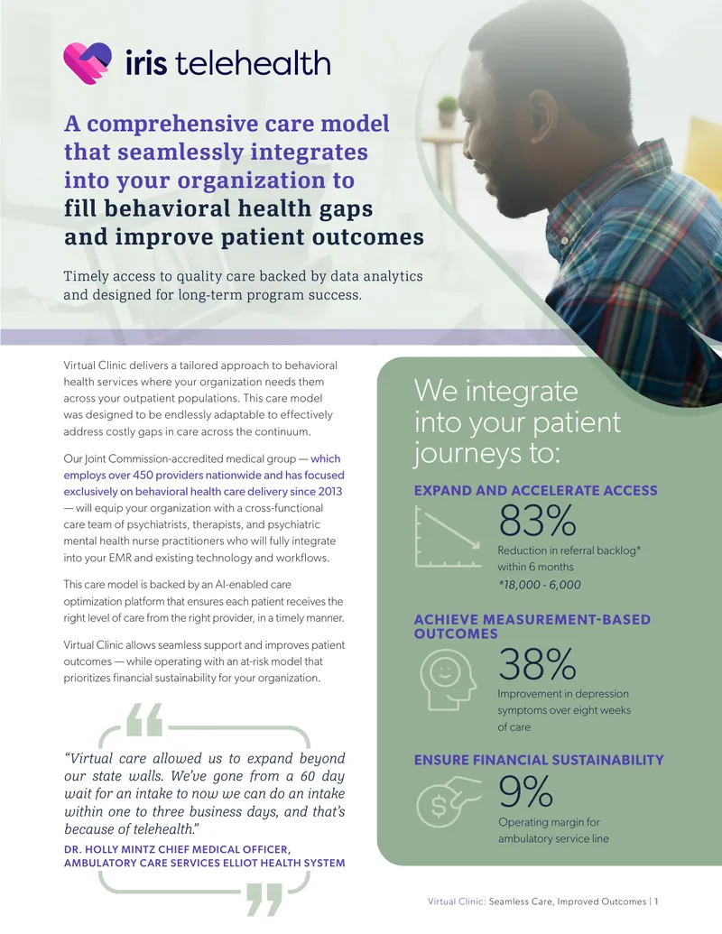 Virtual Clinic Behavioral Health Integration Model