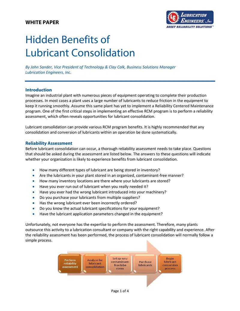 Hidden Benefits of Lubricant Consolidation