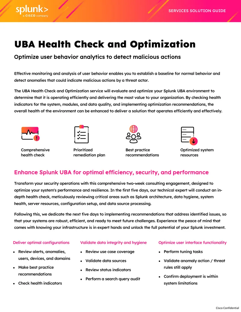 UBA Health Check and Optimization Service Guide