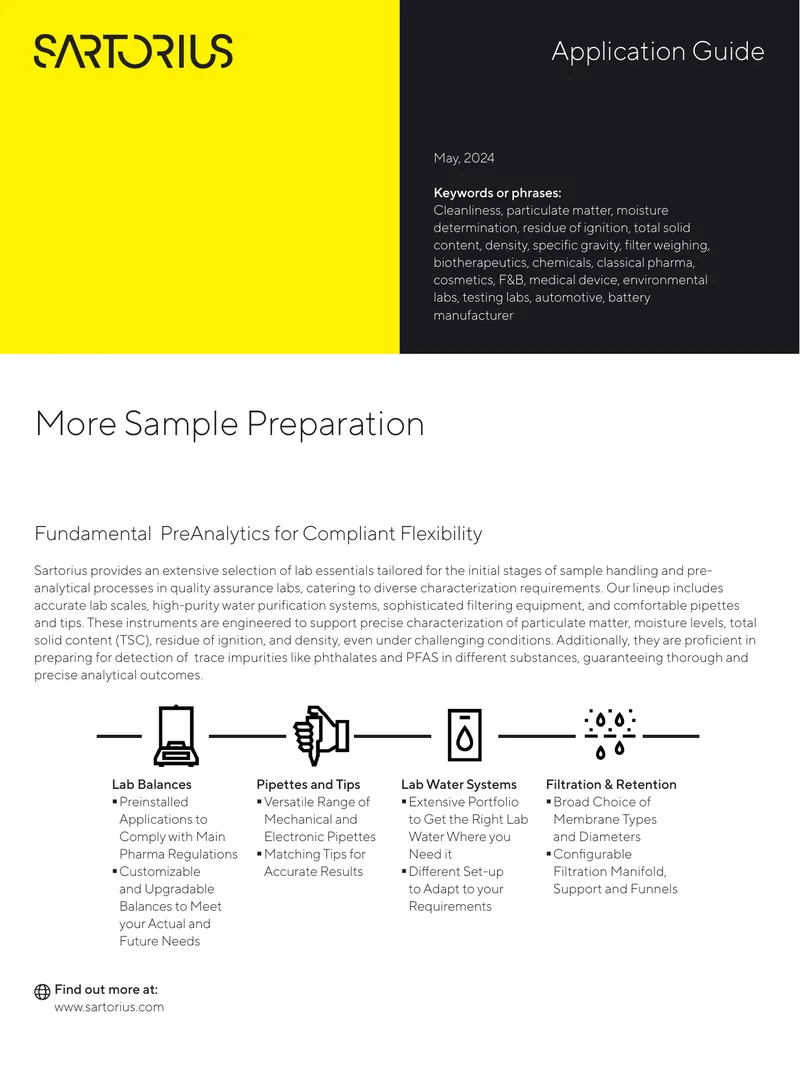 Application Guide for Sample Preparation Techniques