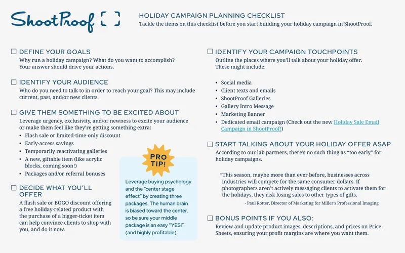 Holiday Campaign Planning Guide for Photographers