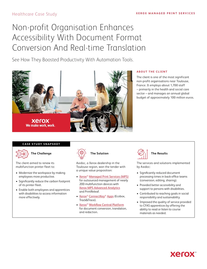 Non-Profit Organisation Enhances Accessibility with Document Solutions