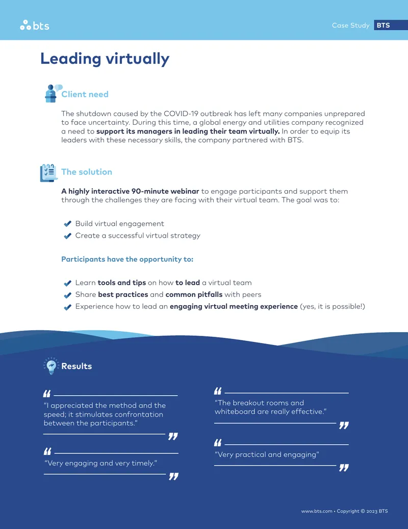 Virtual Team Leadership Webinar Case Study
