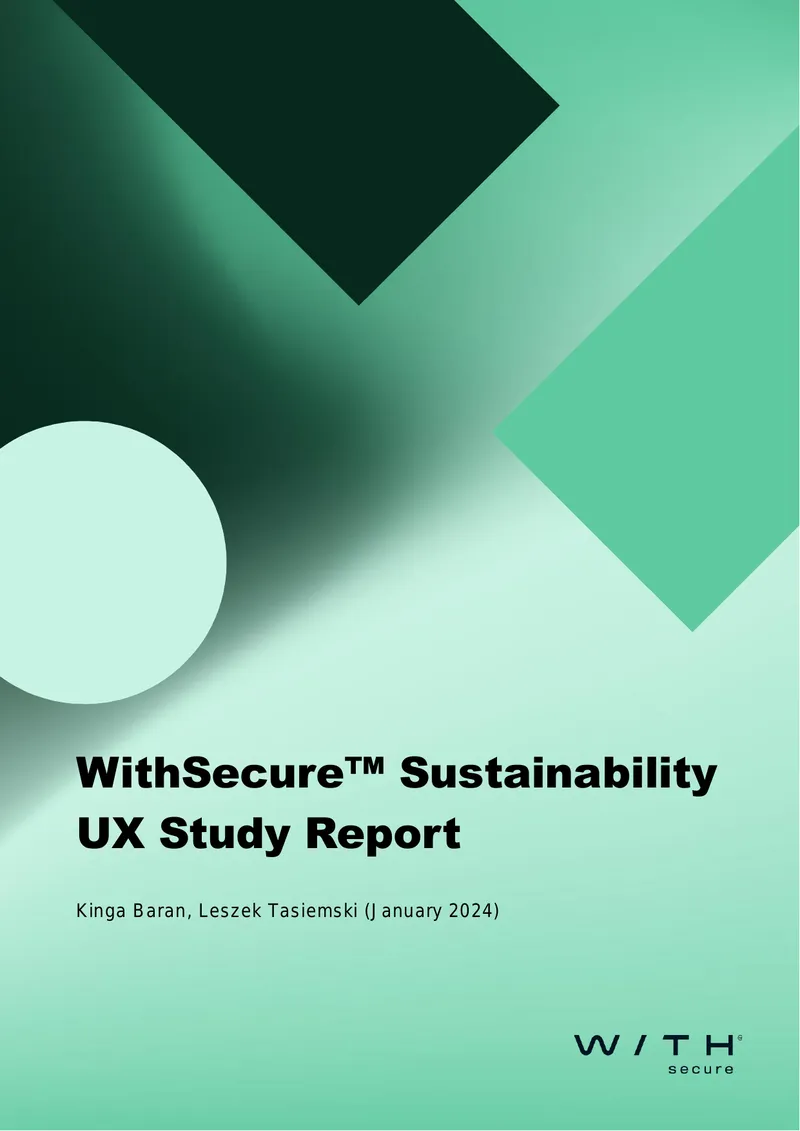 WithSecure Sustainability UX Study Report