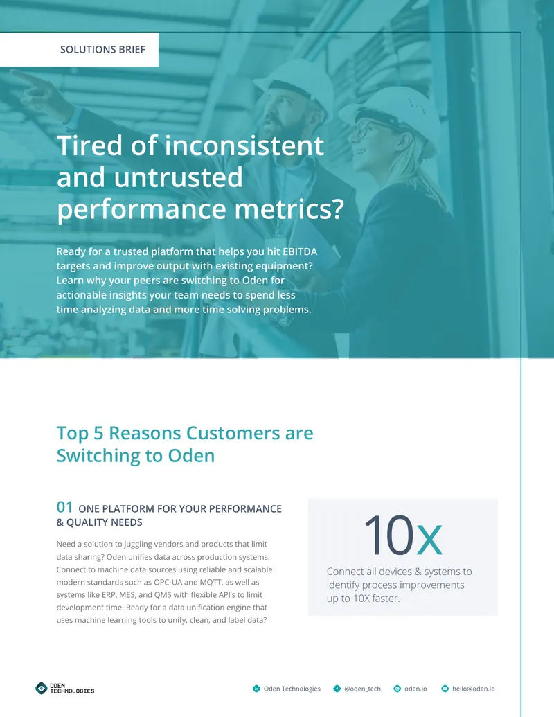 Oden Technologies Solutions Brief