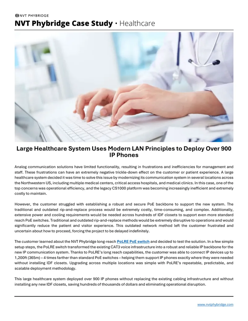 Healthcare System IP Phone Deployment Case Study