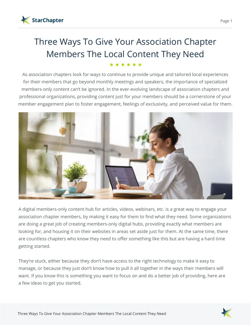 Local Content Strategies for Association Chapter Members