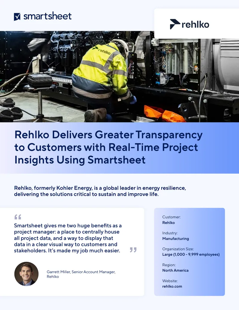Rehlko Enhances Project Management with Smartsheet
