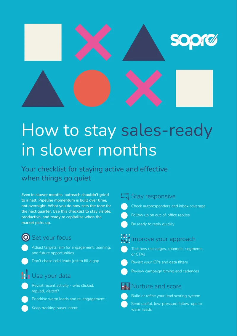 Checklist for Staying Sales-Ready in Slower Months