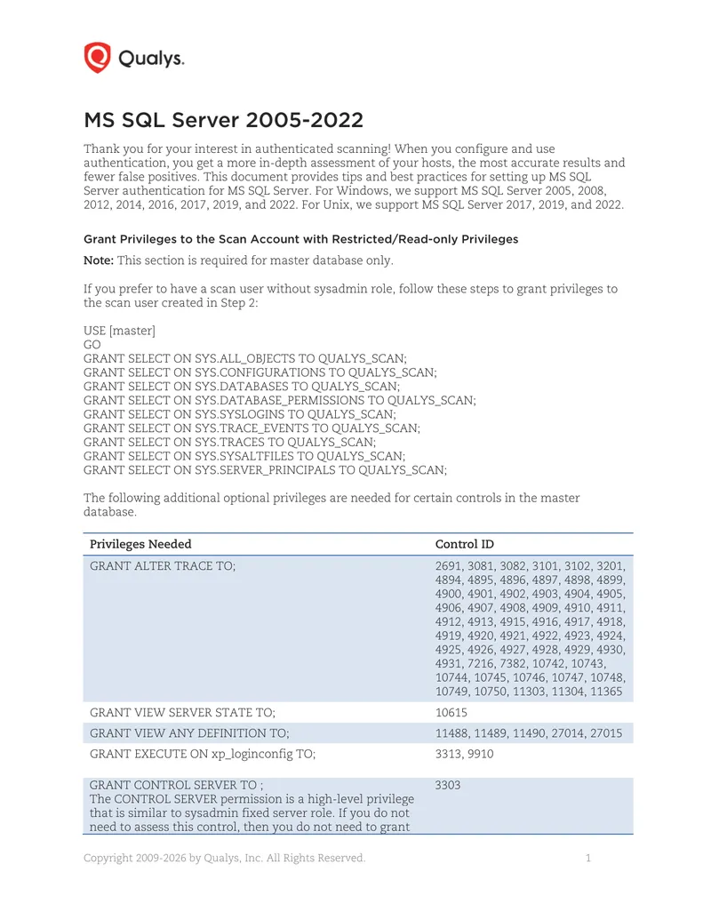 MS SQL Server Authentication Setup Guide