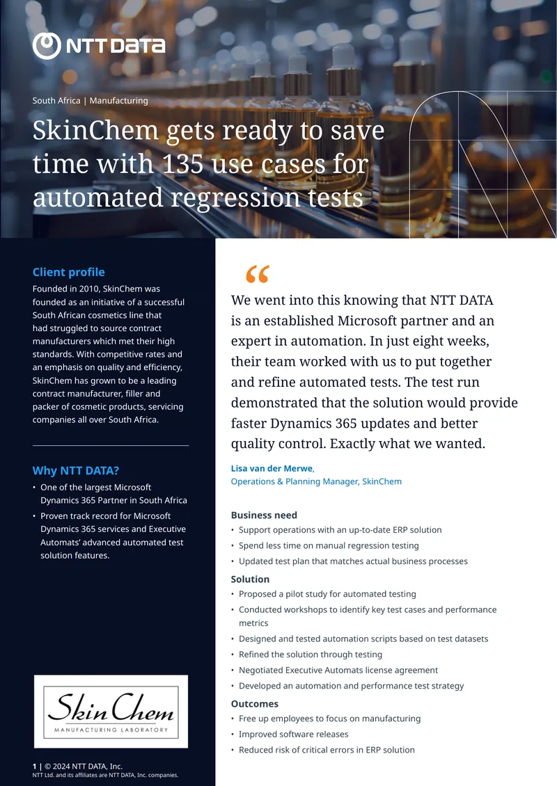 Automated Testing Implementation for SkinChem