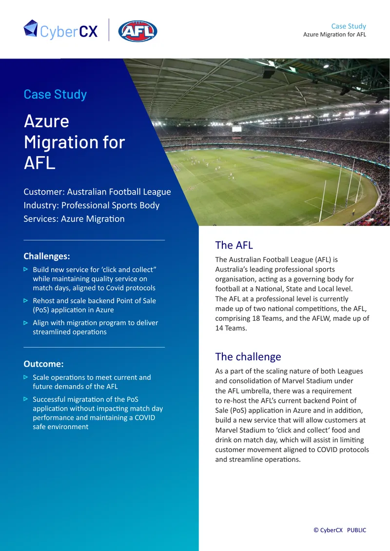 Azure Migration Case Study for Australian Football League