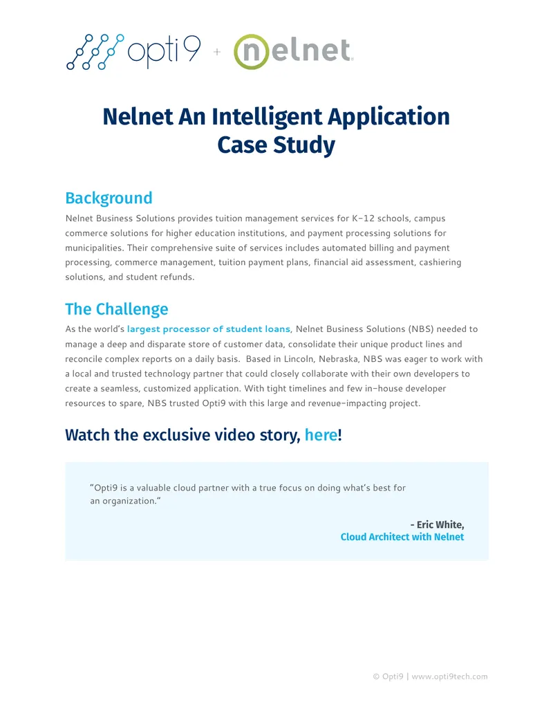 Nelnet Business Solutions Application Case Study
