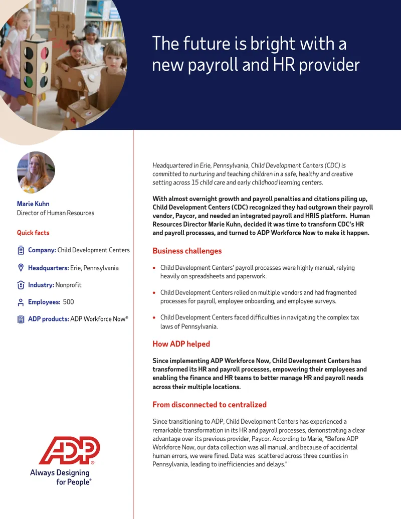 Transformation of HR and Payroll Processes at CDC