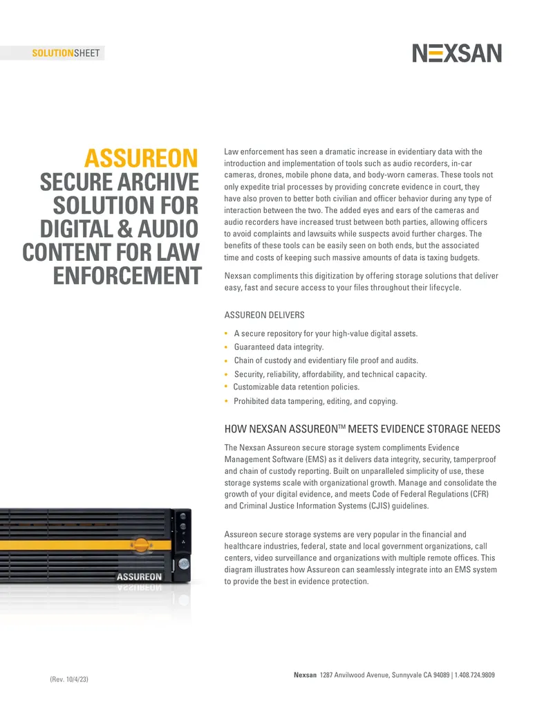 Assureon Secure Storage Solutions for Law Enforcement