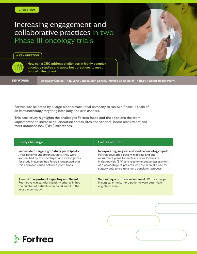 Oncology Clinical Trial Case Study for Immunotherapy