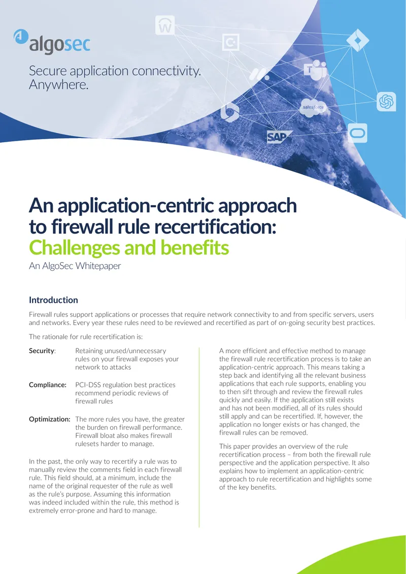Application-Centric Approach to Firewall Rule Recertification