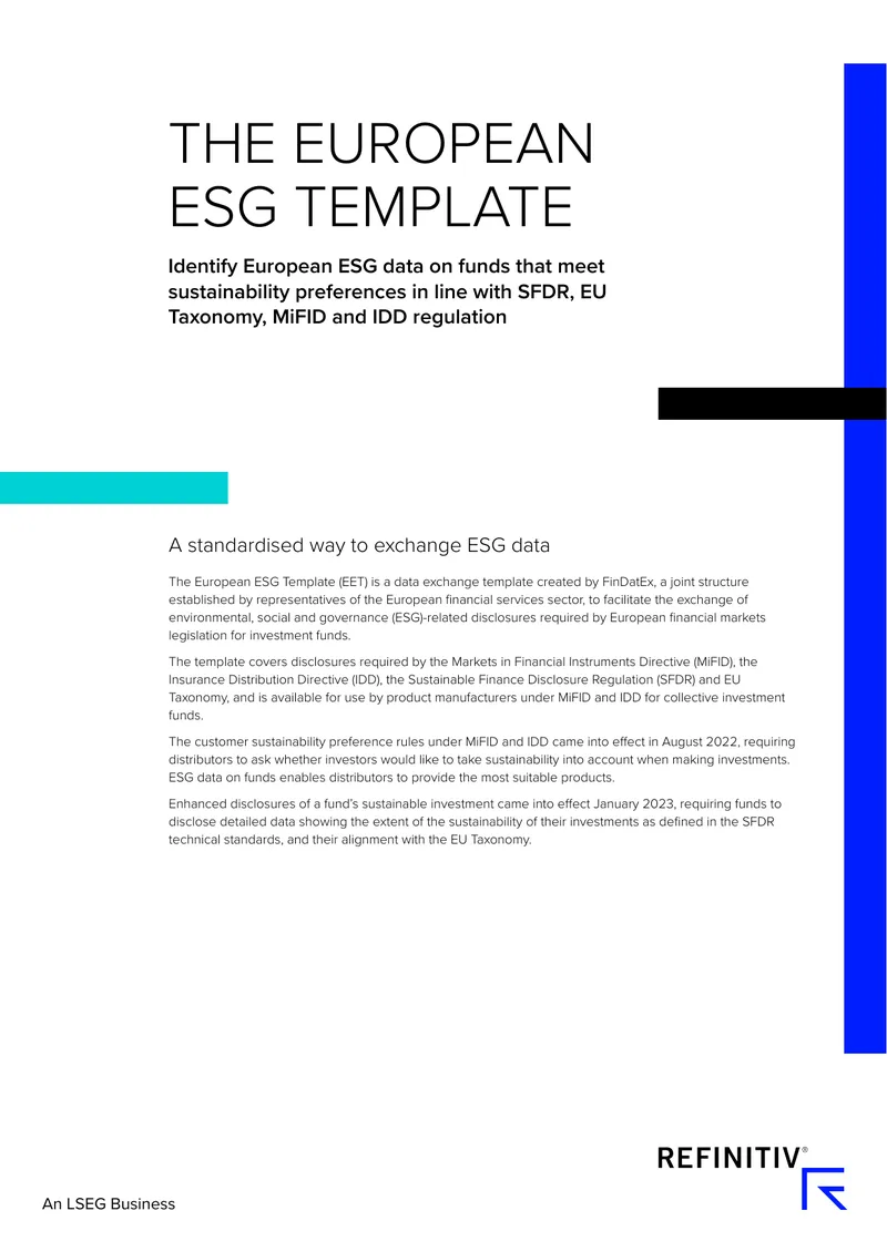 European ESG Template for Data Exchange