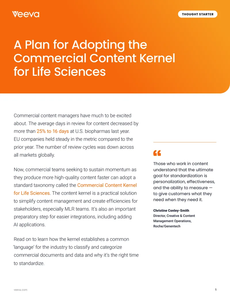Adopting the Commercial Content Kernel for Life Sciences