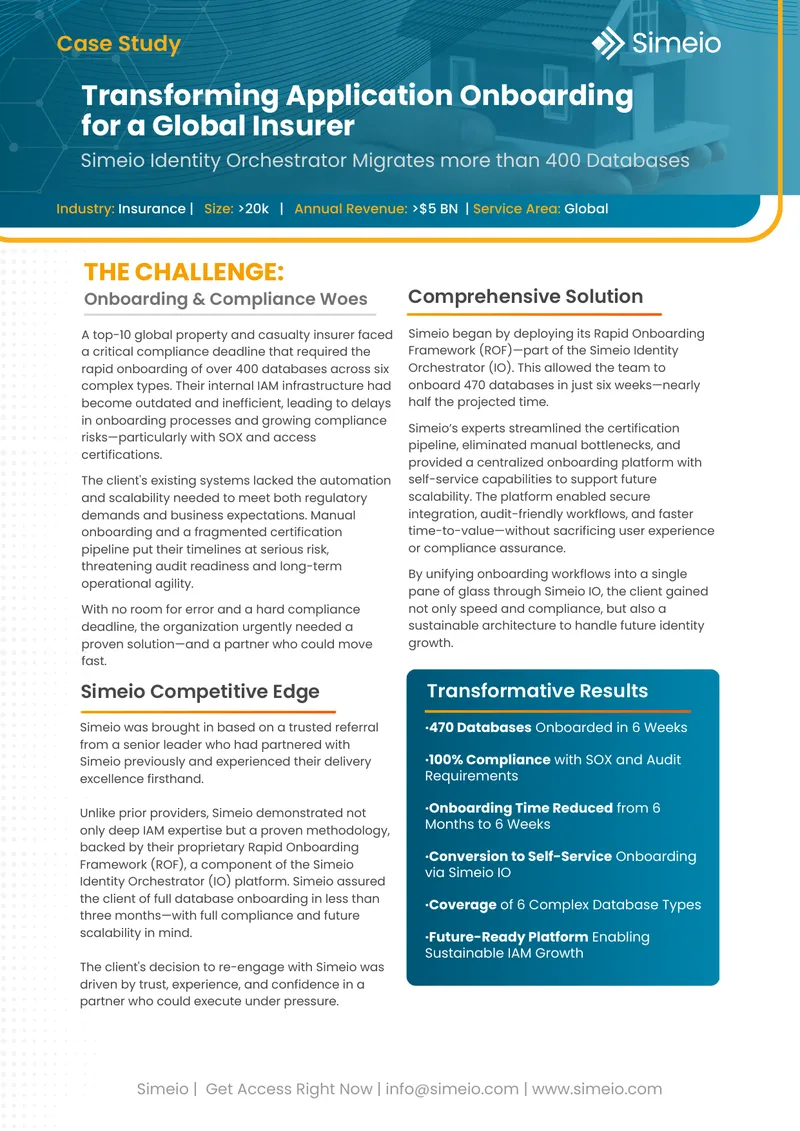 Transforming Application Onboarding for a Global Insurer