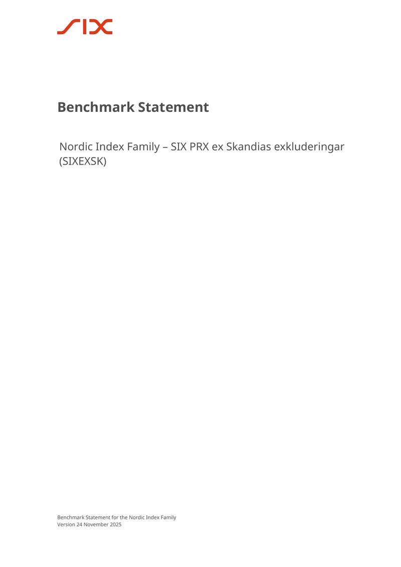 Benchmark Statement for the Nordic Index Family
