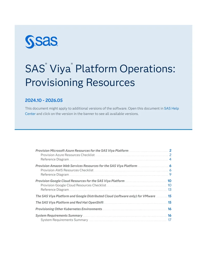 Provisioning Resources for SAS Viya Platform