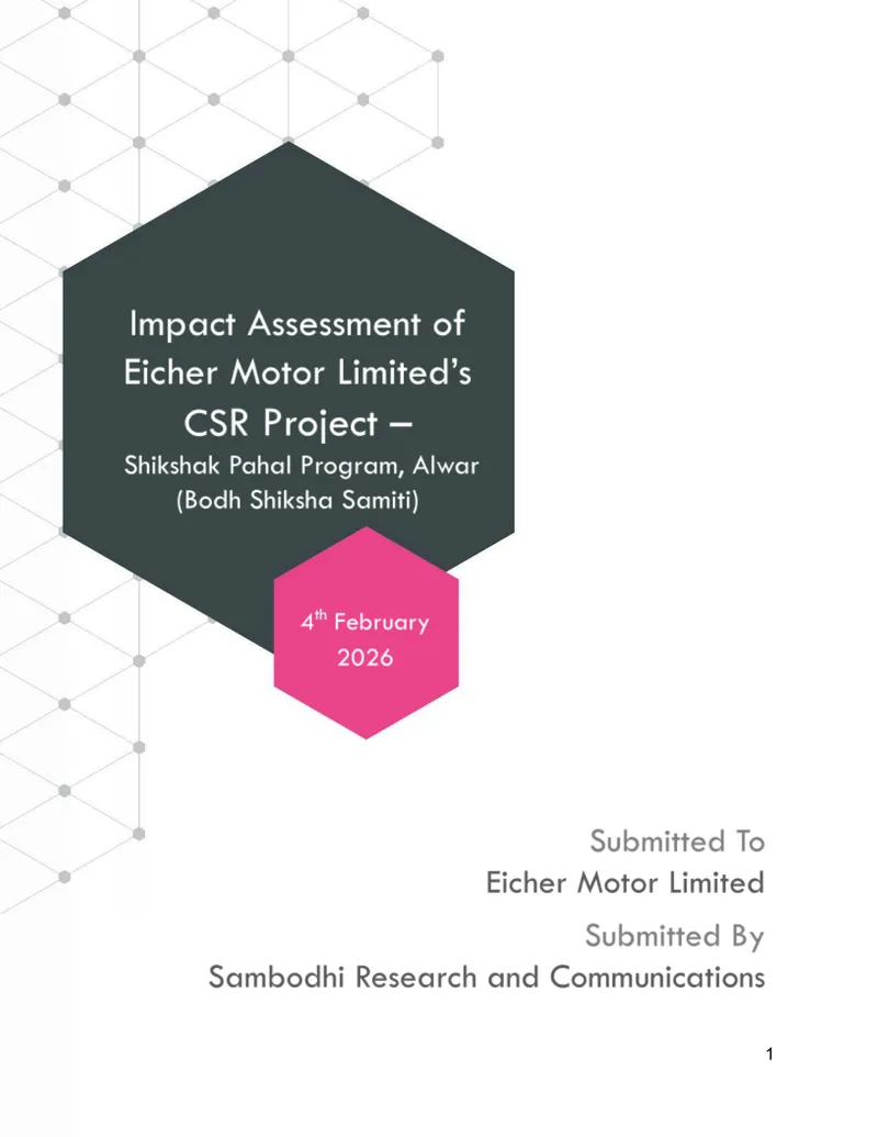 Impact Assessment of Shikshak Pahal Program
