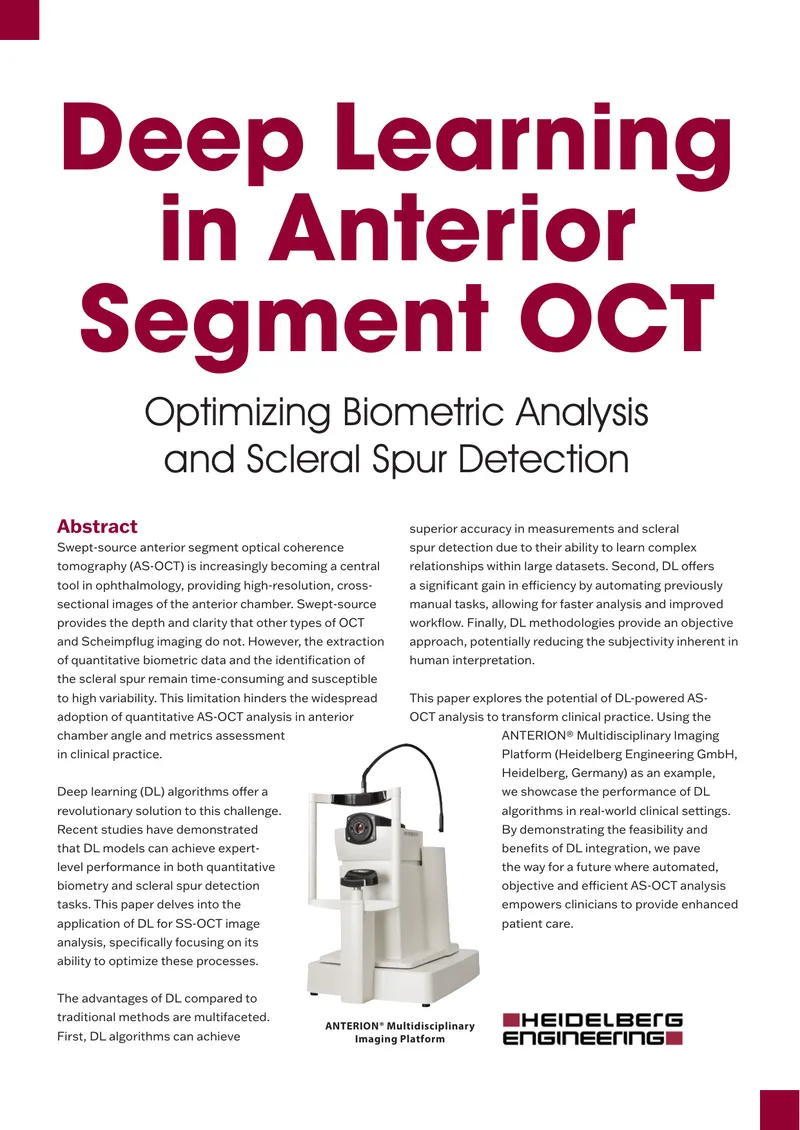 Deep Learning Applications in Anterior Segment OCT
