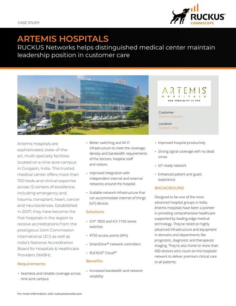 Artemis Hospitals Network Upgrade Case Study preview page 1