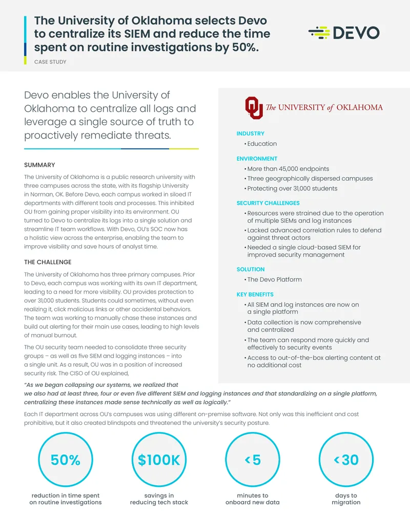 University of Oklahoma Devo Implementation Case Study