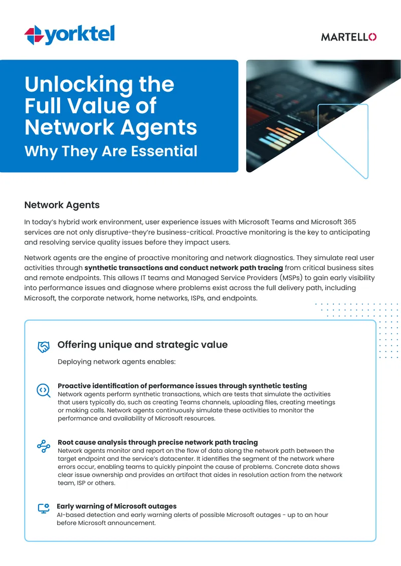 Network Agents for Proactive Monitoring and Diagnostics