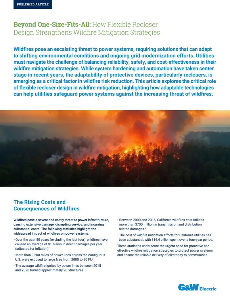 Flexible Recloser Design for Wildfire Mitigation