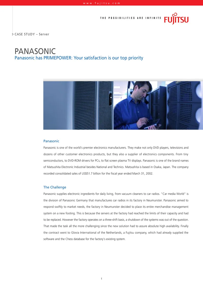 Panasonic PRIMEPOWER Server Case Study