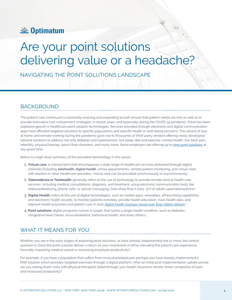 Navigating the Point Solutions Landscape