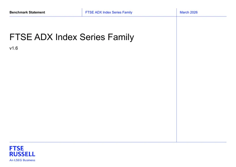 FTSE ADX Index Series Family Benchmark Statement