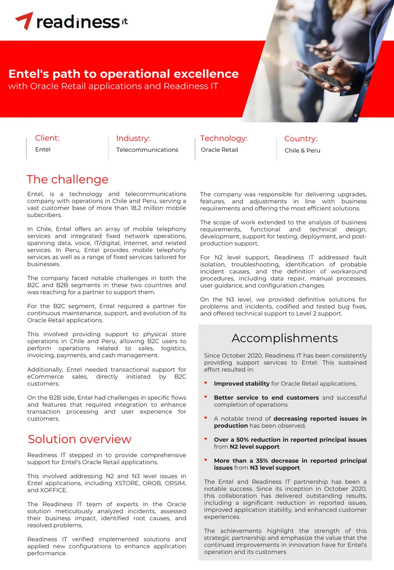 Entel's Operational Excellence with Oracle Retail Applications