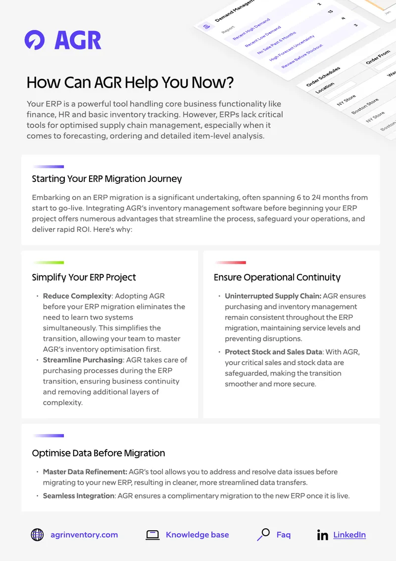 Optimizing ERP Migration with AGR Inventory Management