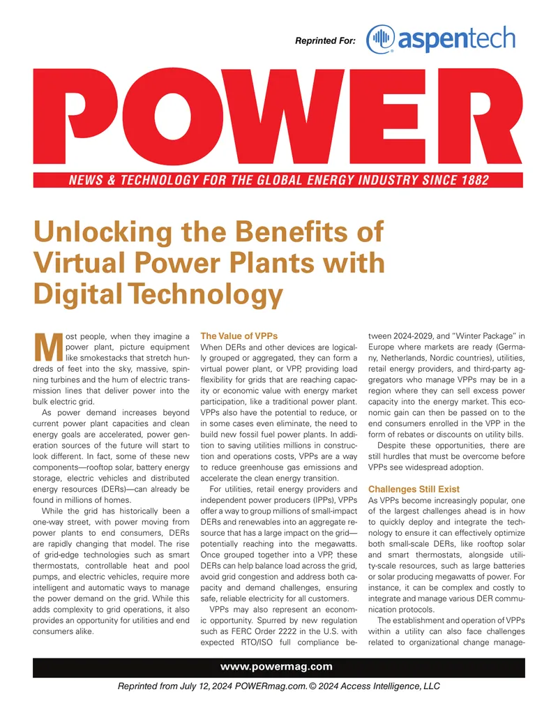 Unlocking the Benefits of Virtual Power Plants