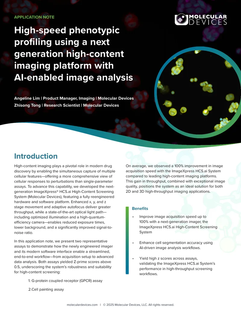 High-Speed Phenotypic Profiling with AI Image Analysis