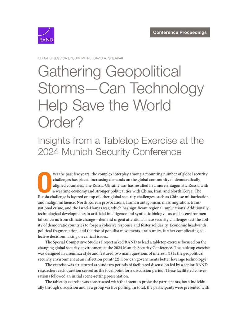 Geopolitical Security Challenges and Technology Insights preview page 1
