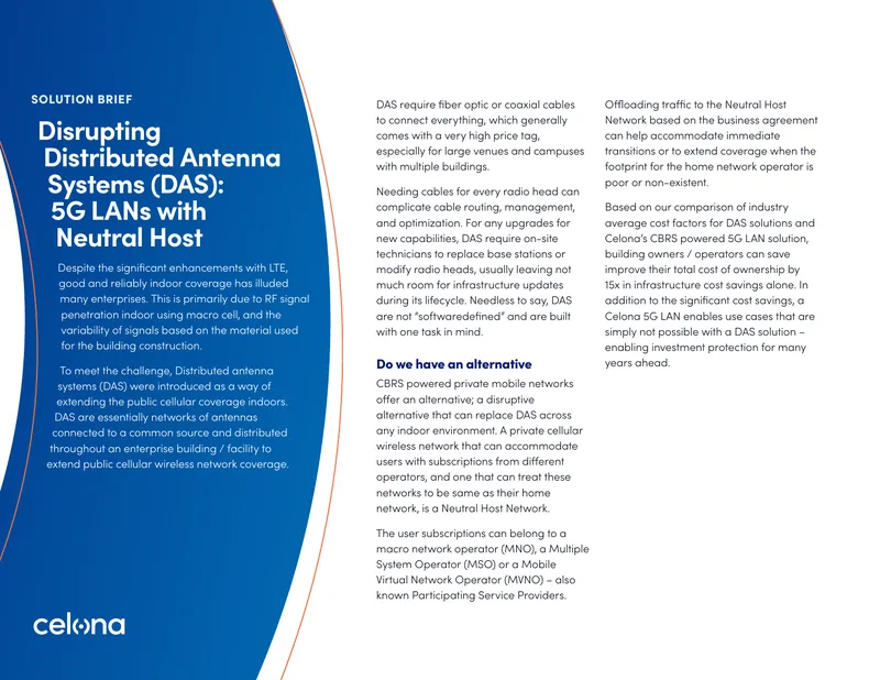 Disrupting Distributed Antenna Systems with 5G LANs