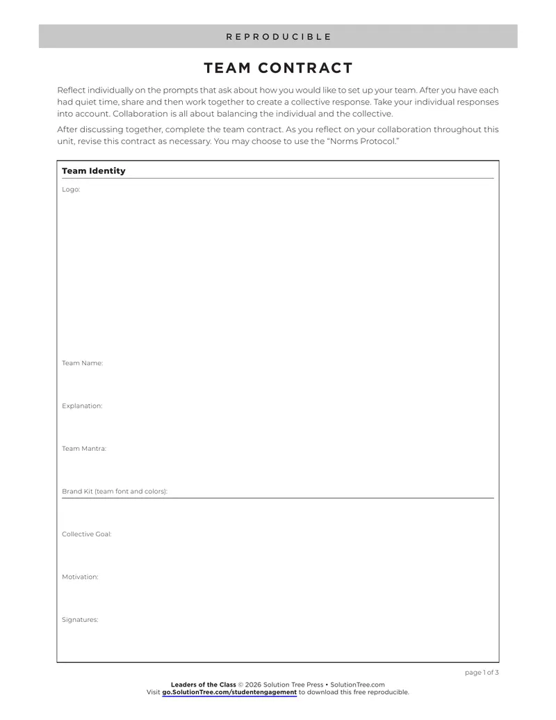 Team Contract and Leadership Roles Guide