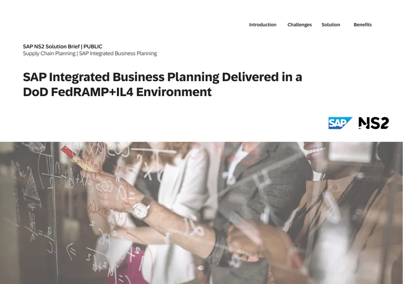 SAP Integrated Business Planning in a DoD FedRAMP+IL4 Environment