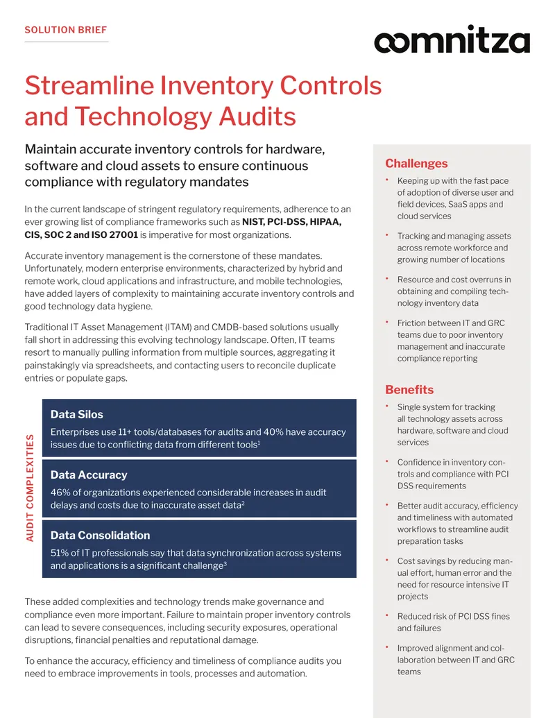 Streamlining Inventory Controls and Technology Audits