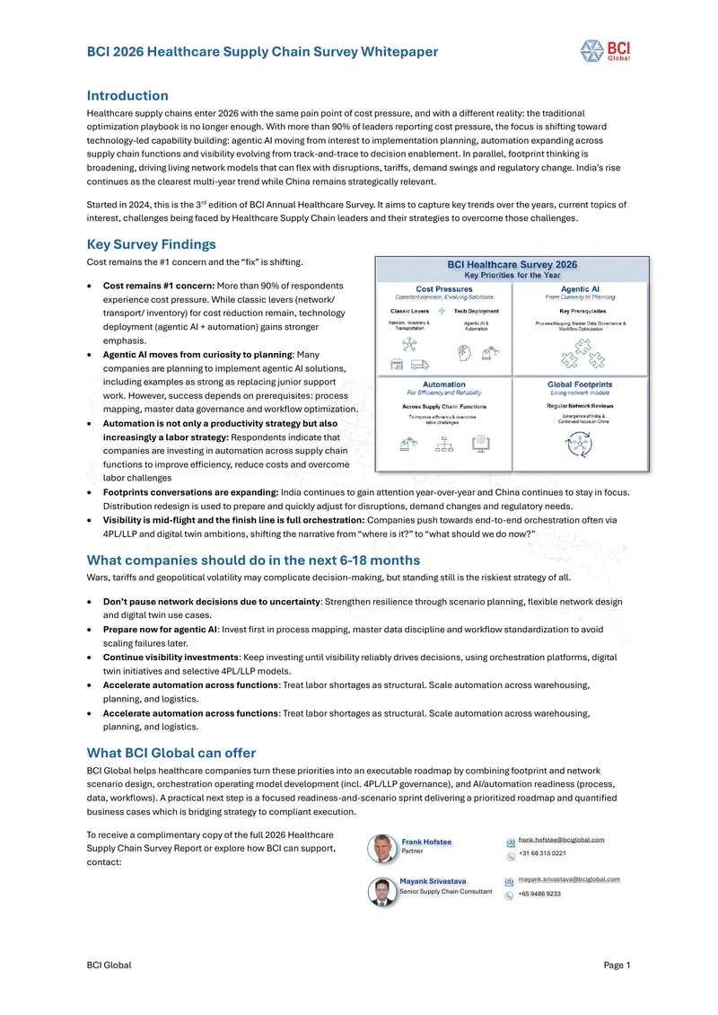 2026 Healthcare Supply Chain Survey Whitepaper