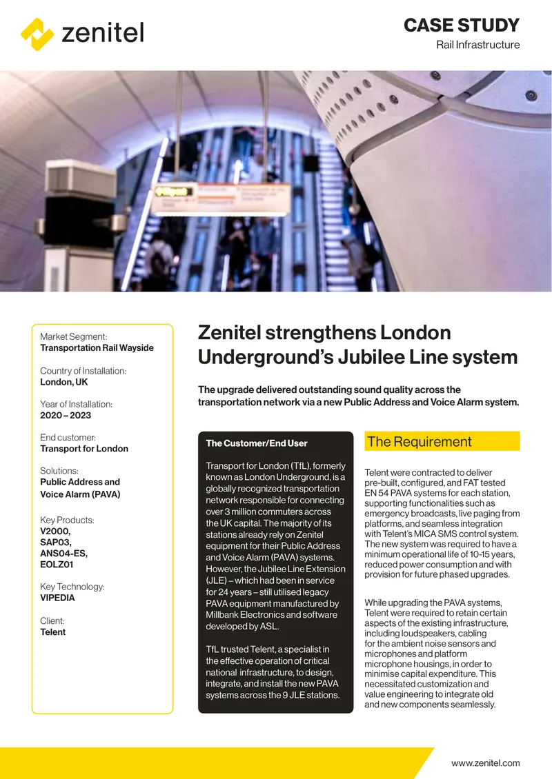 Upgrade of PAVA Systems for Transport for London